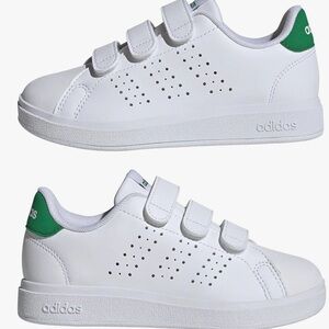 Adidas Stan Smith Kids White Sneakers with Velcro Straps bay sz 5
